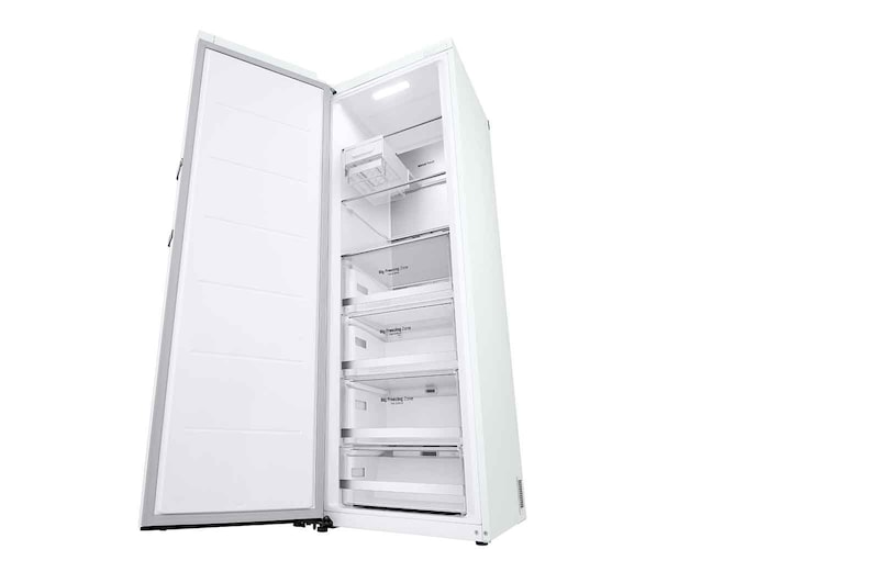 LG 324L Fristående frys (Vit) - Energiklass E, Total No Frost, Express Freeze, Smart Diagnosis™ med Wi-Fi, GFE61SWCSZ