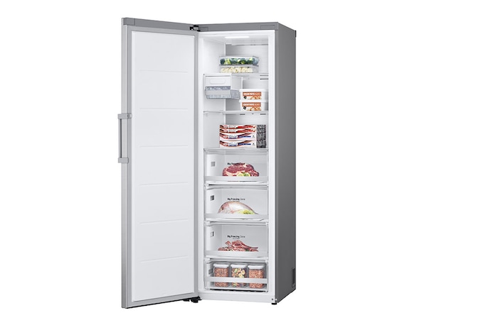 LG 324L Fristående frys (Metal Sorbet) - Energiklass D, Total No Frost, Express Freeze, Smart Diagnosis™ med Wi-Fi, GFM61MBCSF