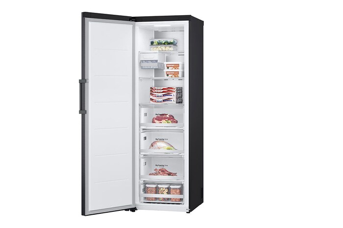 LG 324L Fristående frys (Matte Black) - Energiklass D, Total No Frost, Express Freeze, Smart Diagnosis™ med Wi-Fi, GFM61MCCSF