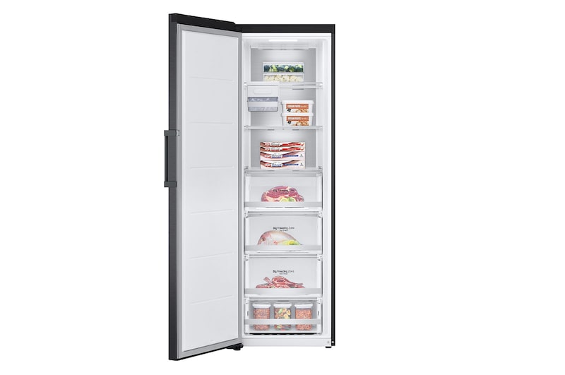 LG 324L Fristående frys (Matte Black) - Energiklass D, Total No Frost, Express Freeze, Smart Diagnosis™ med Wi-Fi, GFM61MCCSF