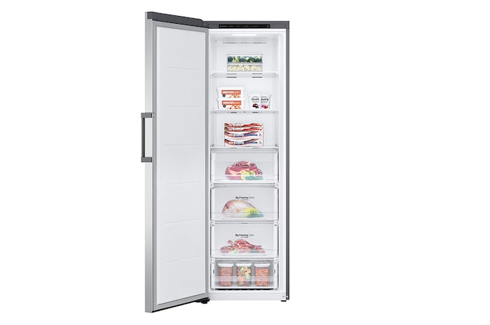 LG 324L Fristående frys (Shiny Steel) - Energiklass D, Total No Frost, Express Freeze, GFT41PZGSF