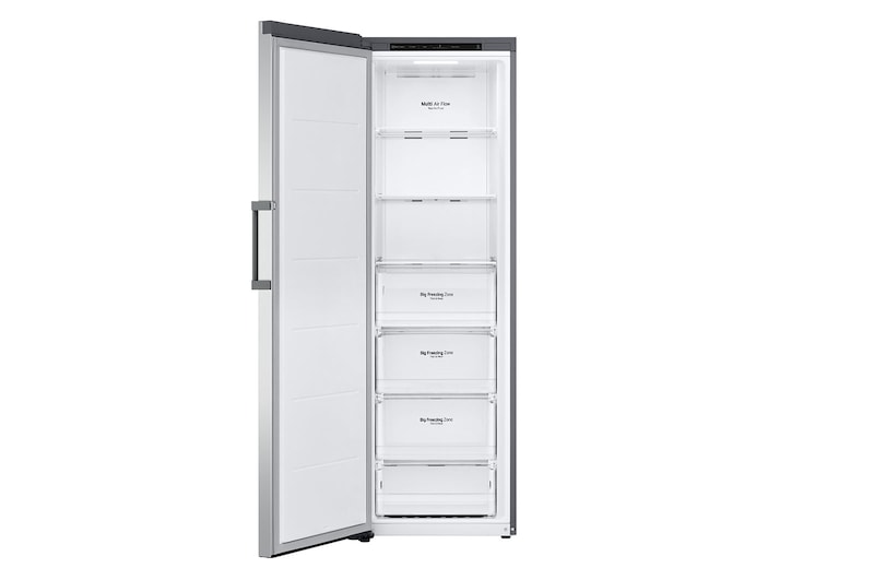 LG 324L Fristående frys (Shiny Steel) - Energiklass D, Total No Frost, Express Freeze, GFT41PZGSF