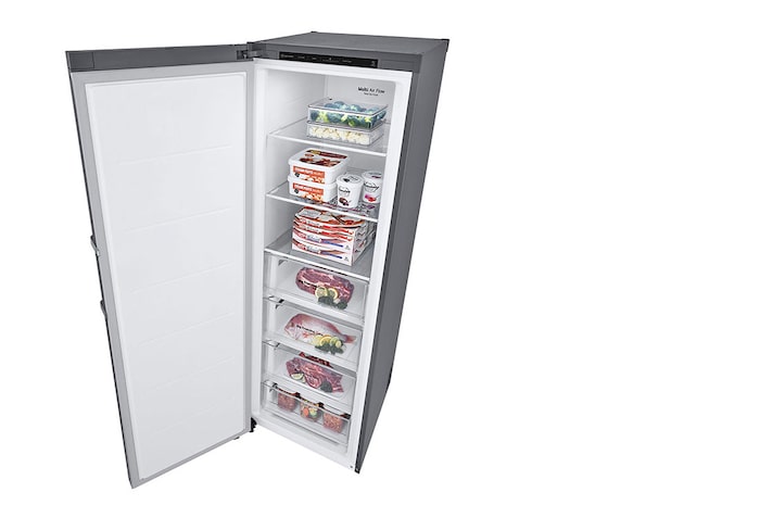 LG 324L Fristående frys (Shiny Steel) - Energiklass E, Total No Frost, Express Freeze , GFT41PZGSZ