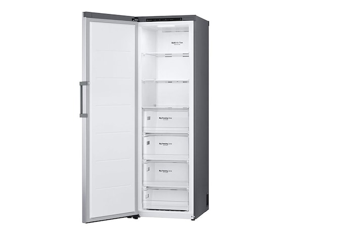 LG 324L Fristående frys (Shiny Steel) - Energiklass E, Total No Frost, Express Freeze , GFT41PZGSZ