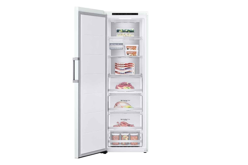 LG 324L Fristående frys (Vit) - Energiklass D, Total No Frost, Express Freeze, Smart Diagnosis™ , GFT61SWCSF