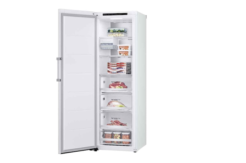 LG 324L Fristående frys (Vit) - Energiklass D, Total No Frost, Express Freeze, Smart Diagnosis™ , GFT61SWCSF