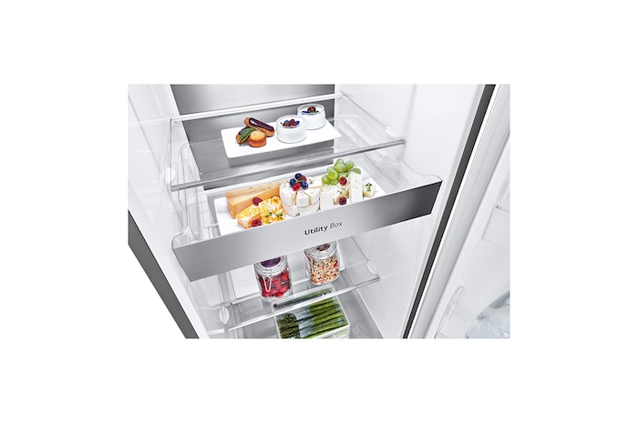 LG 386L Fristående kylskåp (Shiny Steel) - Energiklass E, Door Cooling™, LINEARCooling™, FRESHBalancer™, Smart Diagnosis™ med Wi-Fi, GLE71PZCSZ