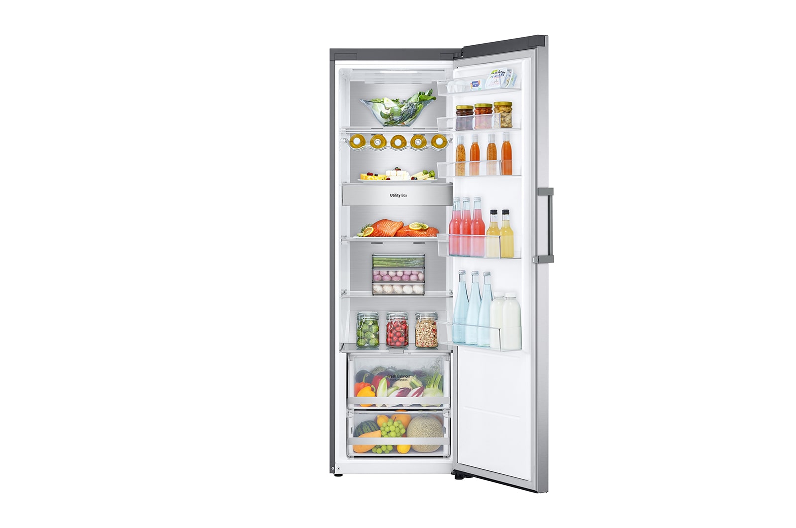 LG 386L Fristående kylskåp (Shiny Steel) - Energiklass E, Door Cooling™, LINEARCooling™, FRESHBalancer™, Smart Diagnosis™ med Wi-Fi, GLE71PZCSZ