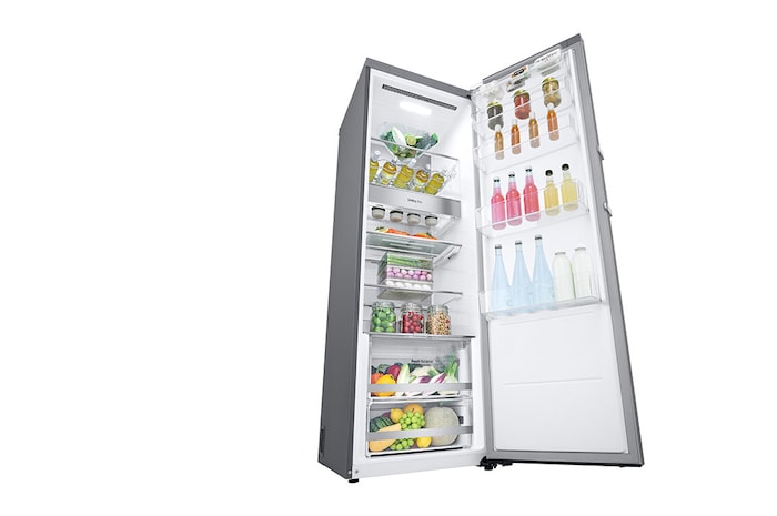 LG 386L Fristående kylskåp (Metal Sorbet) - Energiklass D, Door Cooling™, LINEARCooling™, FRESHBalancer™, Smart Diagnosis™ med Wi-Fi, GLM71MBCSF