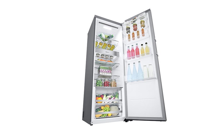 LG 386L Fristående kylskåp (Metal Sorbet) - Energiklass C, Door Cooling™, LINEARCooling™, FRESHBalancer™, Smart Diagnosis™ med Wi-Fi, GLM71MBCSX