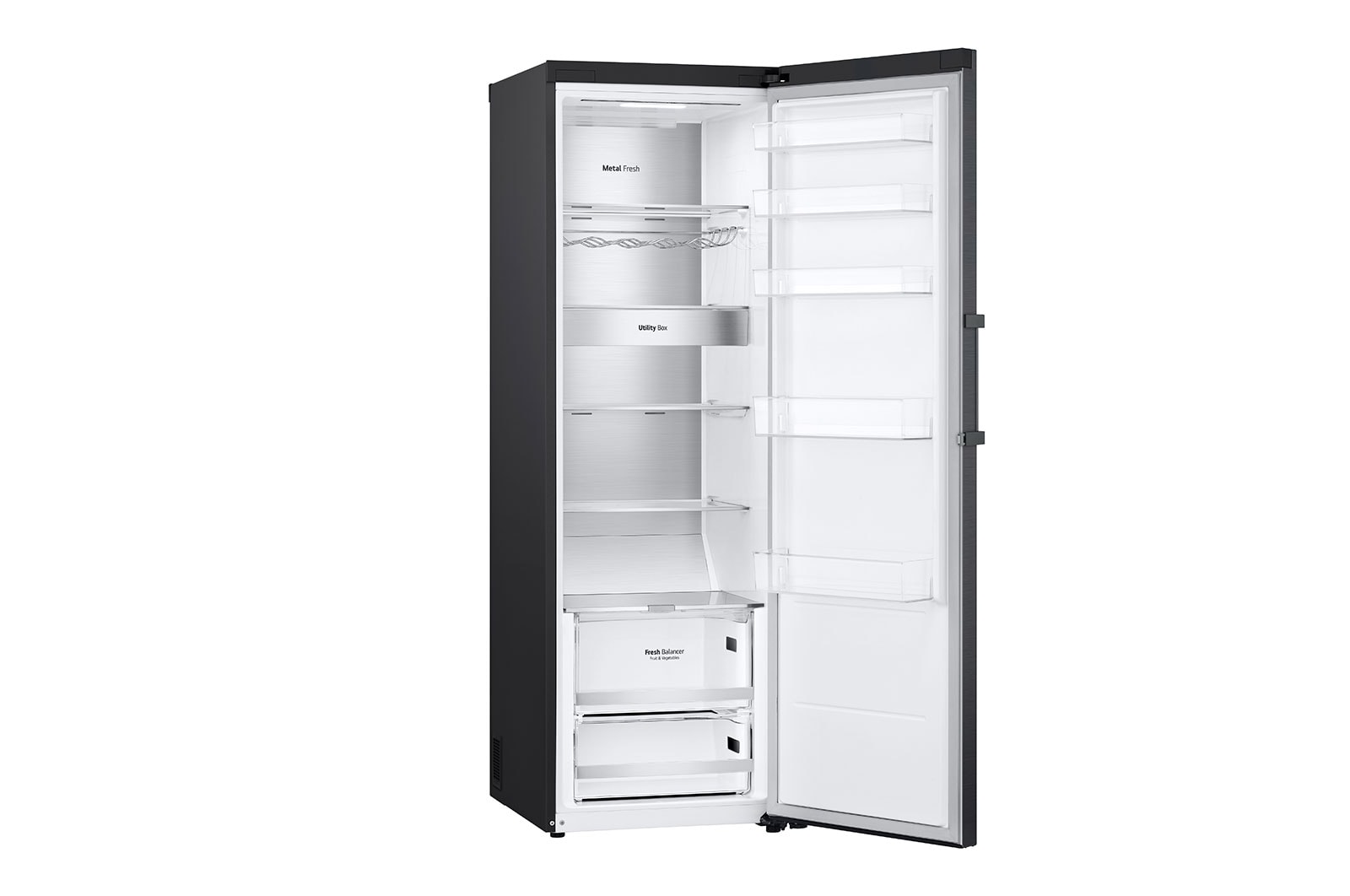 LG 386L Fristående kylskåp (Matte Black) - Energiklass D, Door Cooling™, LINEARCooling™, FRESHBalancer™, Smart Diagnosis™ med Wi-Fi, GLM71MCCSF