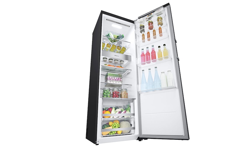 LG 386L Fristående kylskåp (Matte Black) - Energiklass D, Door Cooling™, LINEARCooling™, FRESHBalancer™, Smart Diagnosis™ med Wi-Fi, GLM71MCCSF