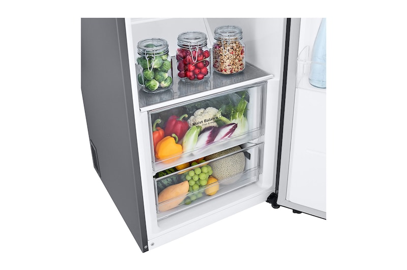 LG 386L Fristående kylskåp (Shiny Steel) - Energiklass D, Door Cooling™, LINEARCooling™, Moist Balance Crisper™, GLT51PZGSF