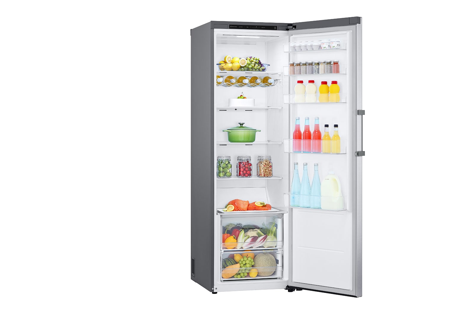 LG 386L Fristående kylskåp (Shiny Steel) - Energiklass D, Door Cooling™, LINEARCooling™, Moist Balance Crisper™, GLT51PZGSF