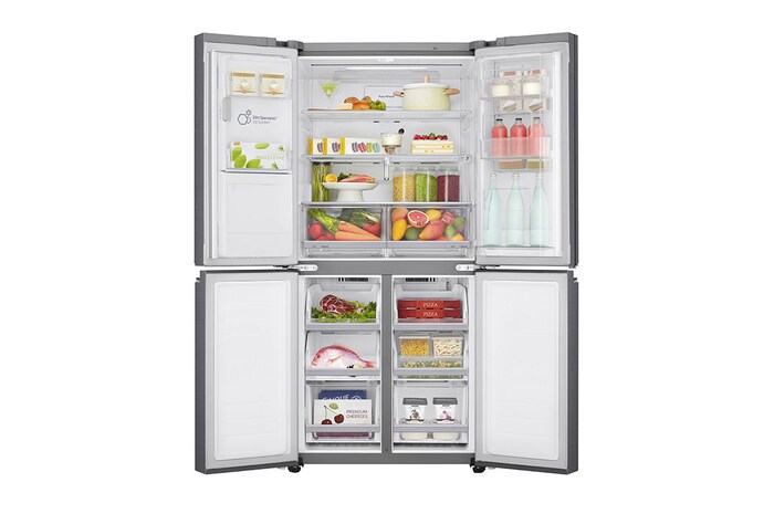 LG 508L Door in Door French Door (Shiny Steel) - Energiklass F, Vatten/is via röranslutning, Smart Diagnosis™ med Wi-Fi, GMJ844PZKV