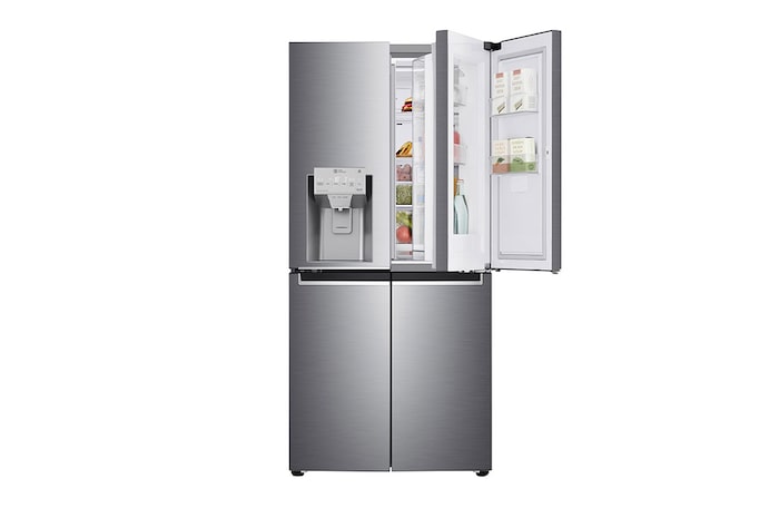 LG 508L Door in Door French Door (Shiny Steel) - Energiklass F, Vatten/is via röranslutning, Smart Diagnosis™ med Wi-Fi, GMJ844PZKV