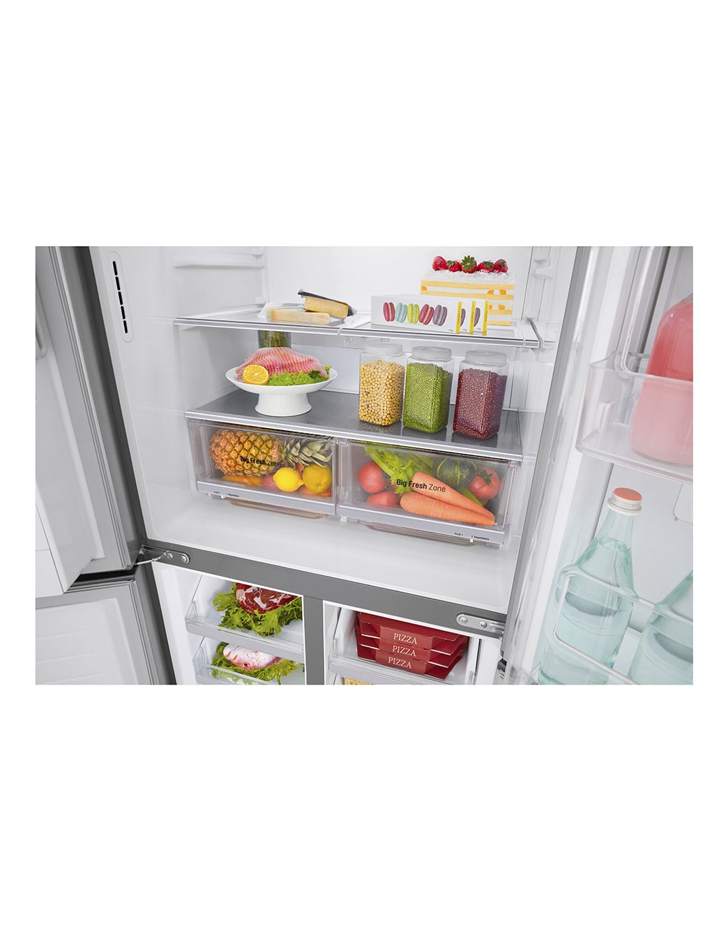 508L Door in Door French Door (Shiny Steel) Energiklass F, Vatten/is