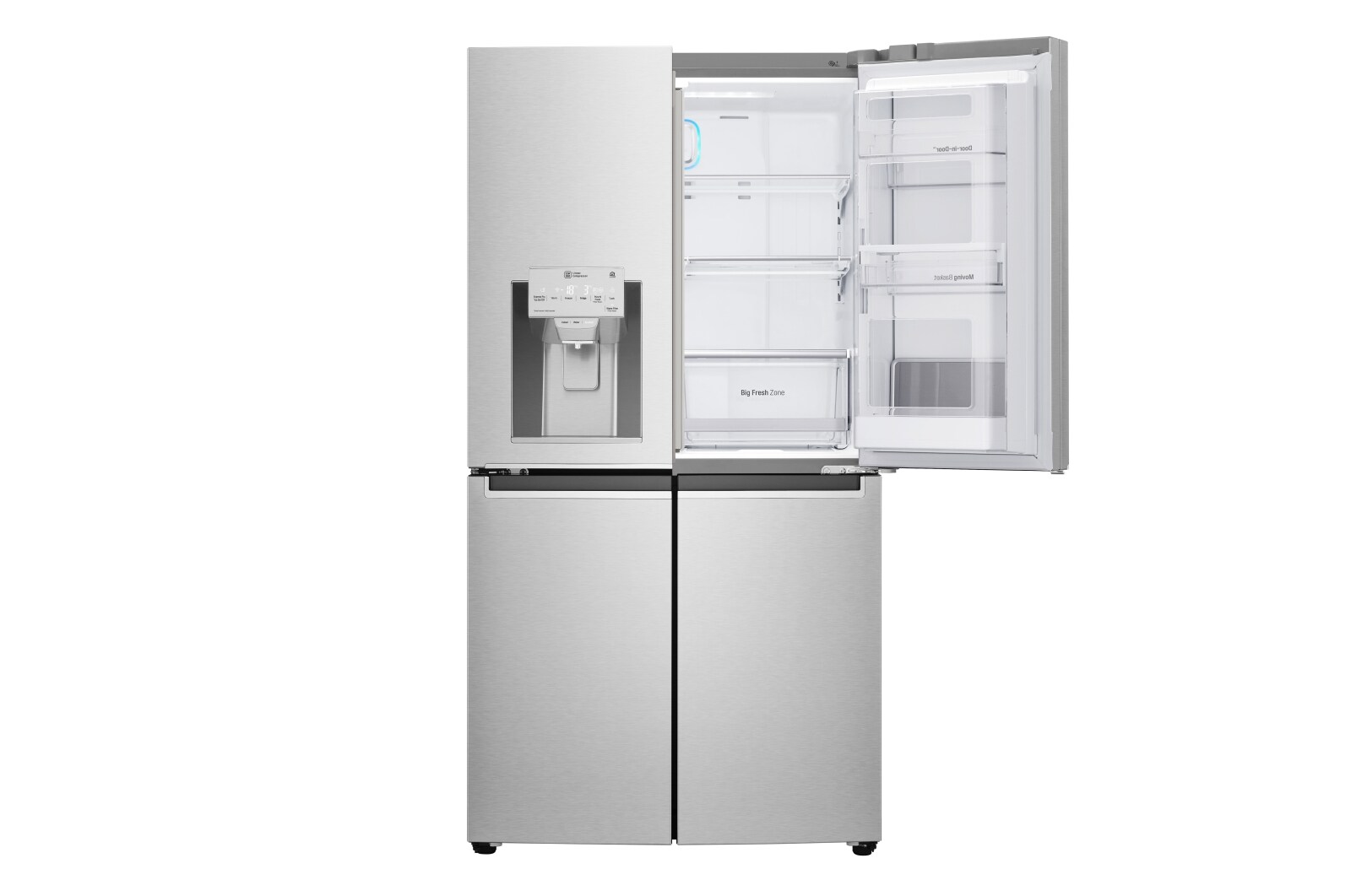 LG 571L Door in Door French Door (Noble Steel) - Energiklass F, Vatten/is via röranslutning, Smart Diagnosis™ med Wi-Fi, GMJ936NSHV