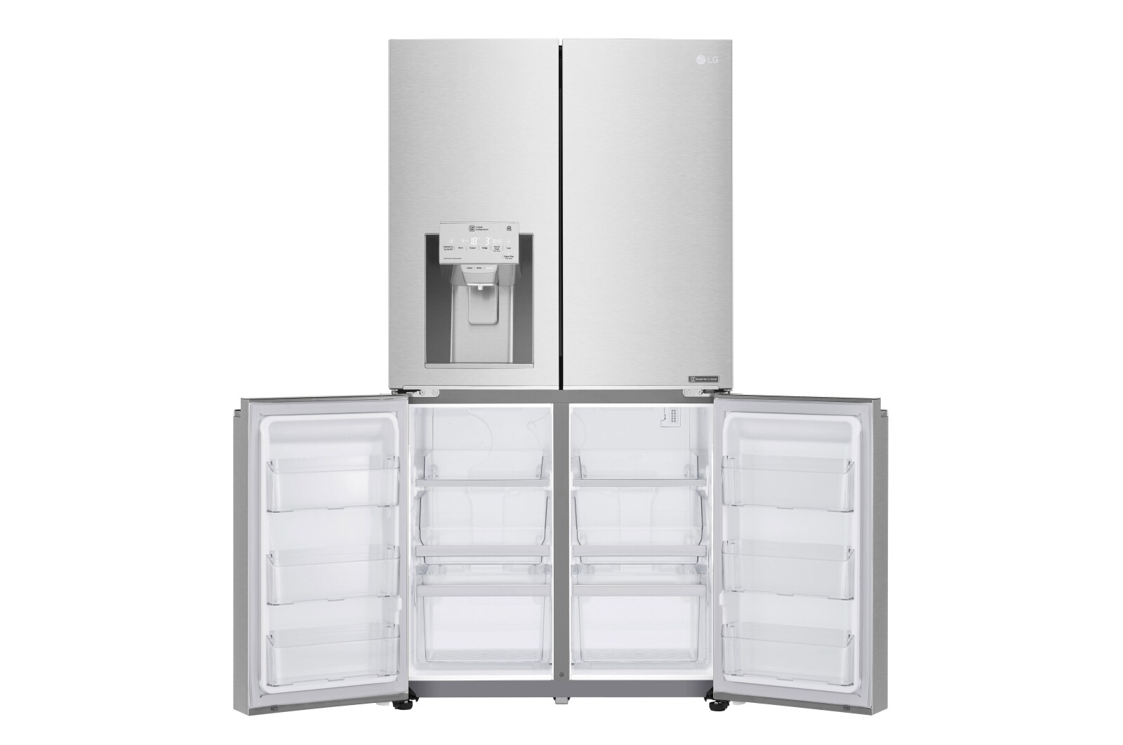 LG 571L Door in Door French Door (Noble Steel) - Energiklass F, Vatten/is via röranslutning, Smart Diagnosis™ med Wi-Fi, GMJ936NSHV