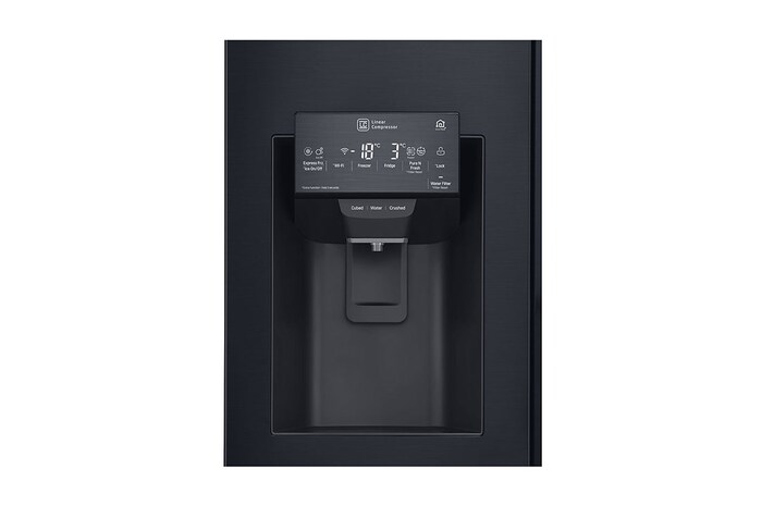 LG 508L InstaView Door in Door French Door (Matte Black) - Energiklass F, Vatten/is via röranslutning, Smart Diagnosis™ med Wi-Fi, GMX844MCKV