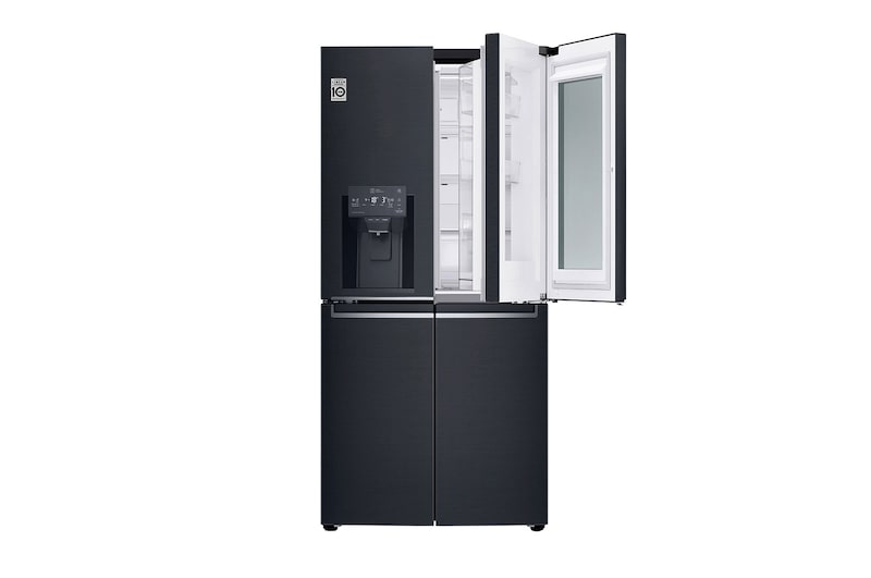 LG 508L InstaView Door in Door French Door (Matte Black) - Energiklass F, Vatten/is via röranslutning, Smart Diagnosis™ med Wi-Fi, GMX844MCKV