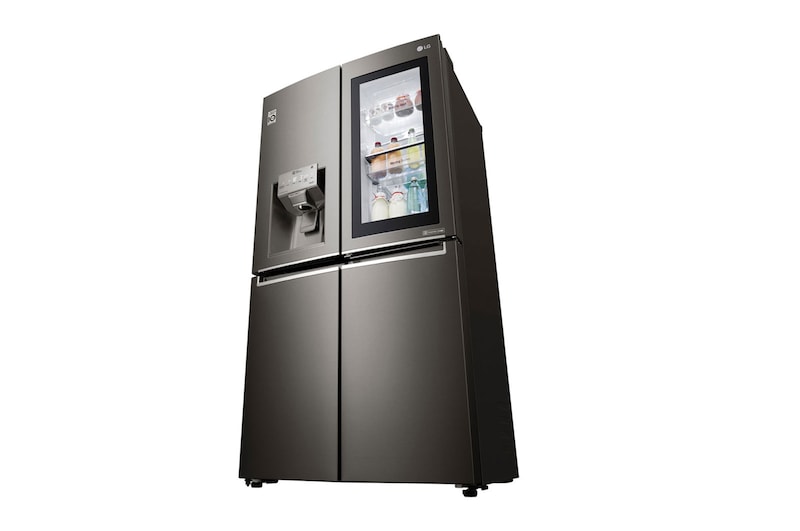 LG 571L InstaView Door in Door French Door (Svart) , Vatten/is via röranslutning, Smart Diagnosis™ med Wi-Fi, GMX936SBHV