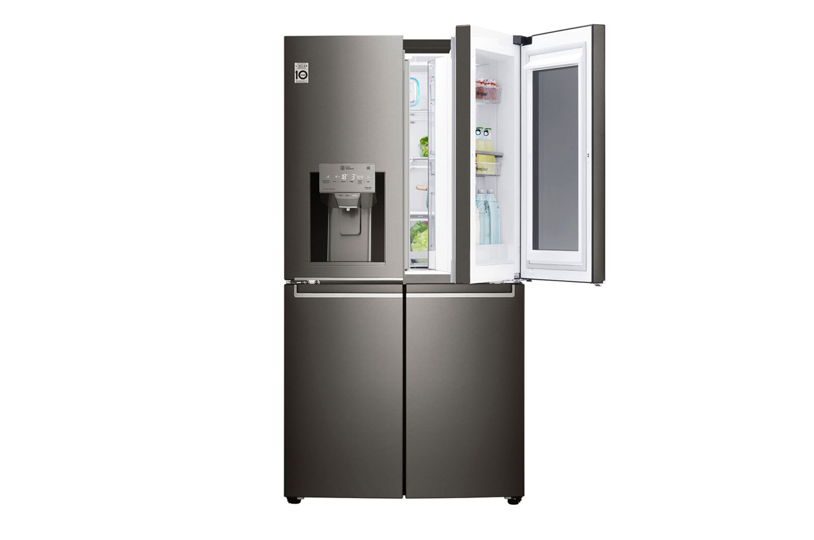 LG 571L InstaView Door in Door French Door (Svart) , Vatten/is via röranslutning, Smart Diagnosis™ med Wi-Fi, GMX936SBHV