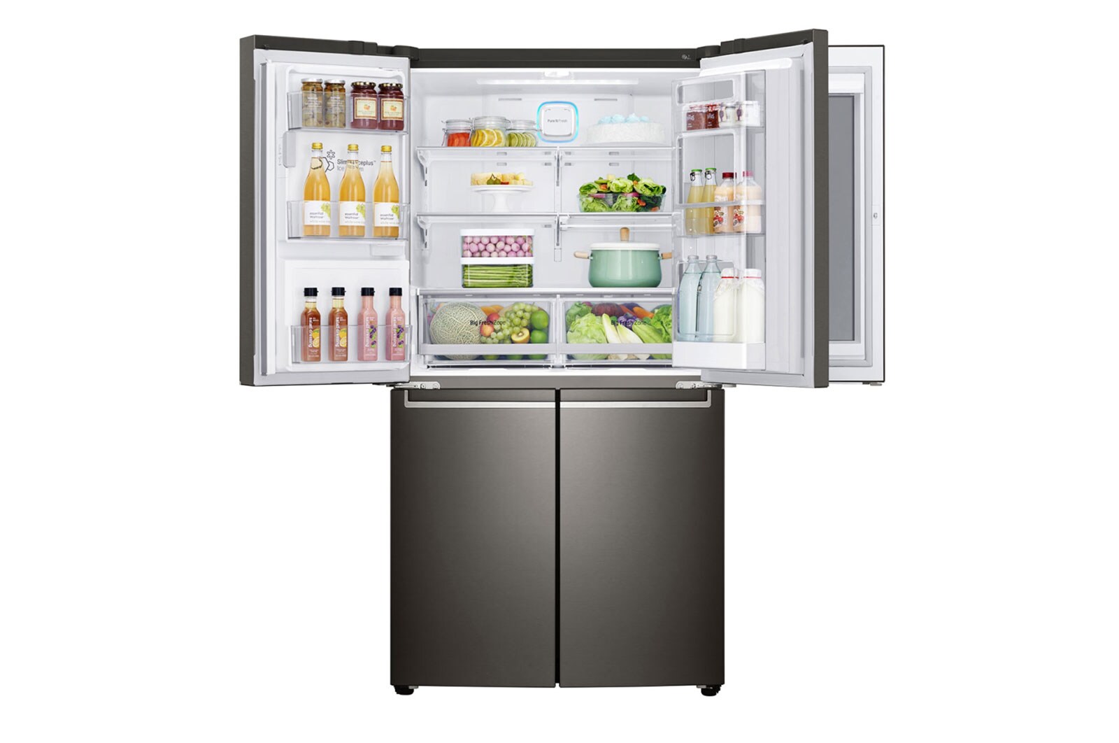 LG 571L InstaView Door in Door French Door (Svart) , Vatten/is via röranslutning, Smart Diagnosis™ med Wi-Fi, GMX936SBHV