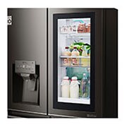 LG 571L InstaView Door in Door French Door (Svart) , Vatten/is via röranslutning, Smart Diagnosis™ med Wi-Fi, GMX936SBHV