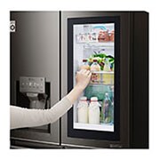 LG 571L InstaView Door in Door French Door (Svart) , Vatten/is via röranslutning, Smart Diagnosis™ med Wi-Fi, GMX936SBHV