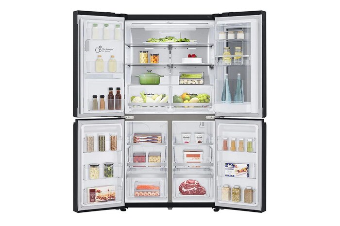 LG 638L InstaView Door in Door French Door (Matte Black) - Energiklass F, Vatten/is via röranslutning, Smart Diagnosis™ med Wi-Fi, GMX945MC9F