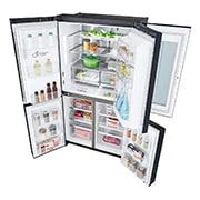 LG 638L InstaView Door in Door French Door (Matte Black) - Energiklass F, Vatten/is via röranslutning, Smart Diagnosis™ med Wi-Fi, GMX945MC9F