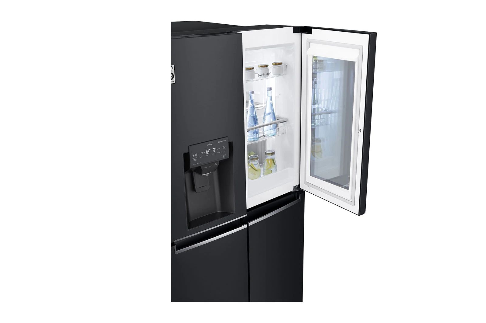 LG 638L InstaView Door in Door French Door (Matte Black) - Energiklass F, Vatten/is via röranslutning, Smart Diagnosis™ med Wi-Fi, GMX945MC9F