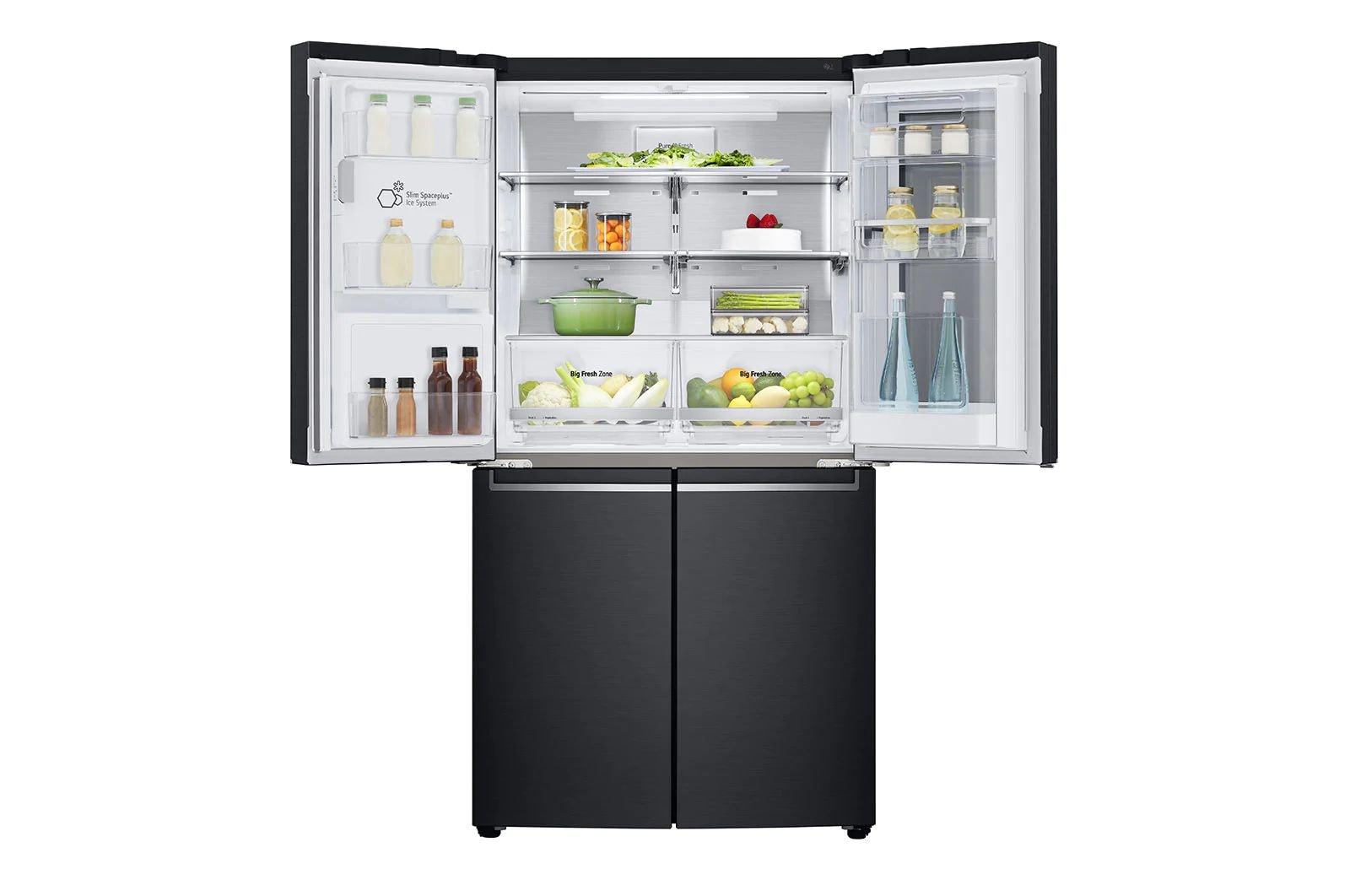 LG 638L InstaView Door in Door French Door (Matte Black) - Energiklass F, Vatten/is via röranslutning, Smart Diagnosis™ med Wi-Fi, GMX945MC9F