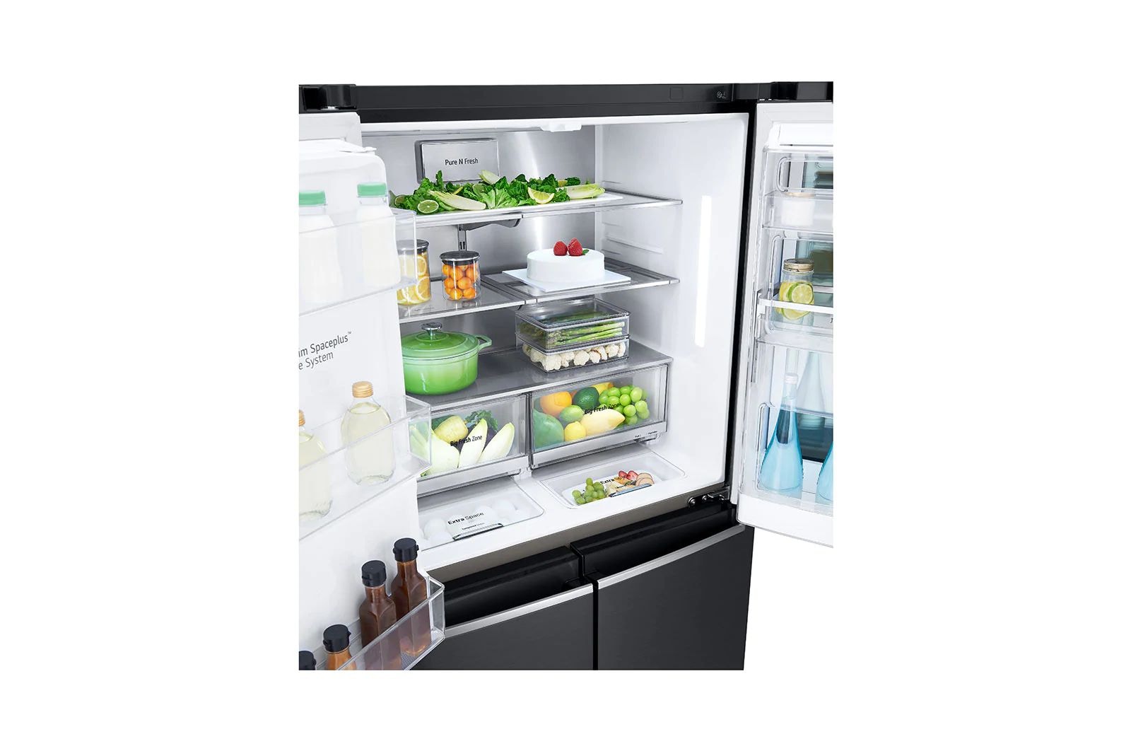 LG 638L InstaView Door in Door French Door (Matte Black) - Energiklass F, Vatten/is via röranslutning, Smart Diagnosis™ med Wi-Fi, GMX945MC9F