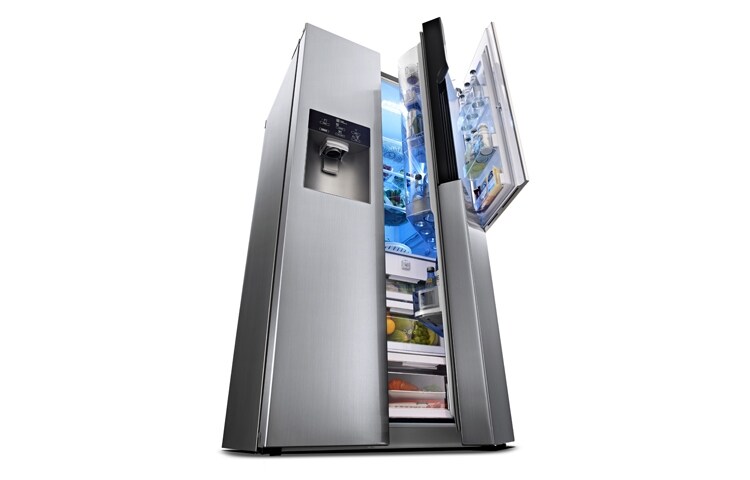 LG Avfrostningsfritt och side-by-side-skåp med dörr-i-dörr och dispenser för vatten och is (Nettovolym 614 liter), GS9366NSAZ