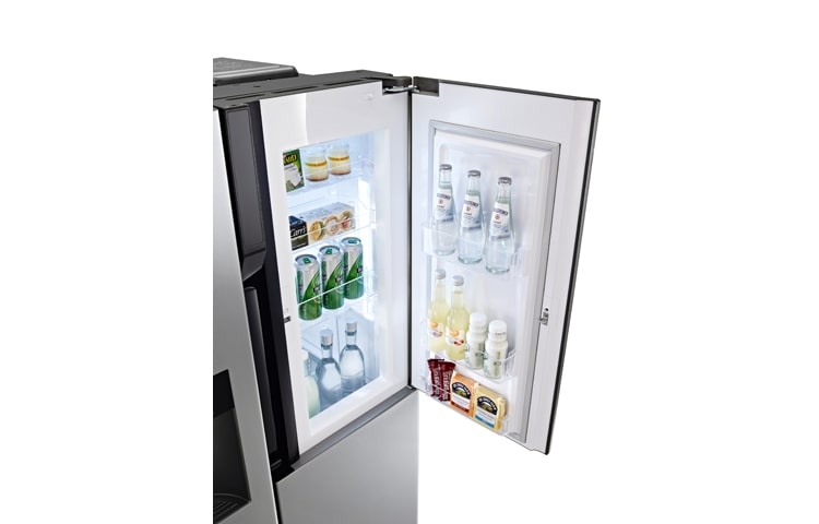 LG Avfrostningsfritt och side-by-side-skåp med dörr-i-dörr och dispenser för vatten och is (Nettovolym 614 liter), GS9366NSAZ