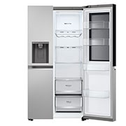 LG 635L InstaView™ Side by Side (Prime Silver), Energiklass D, Vatten/is via röranslutning, Smart Diagnosis™ med Wi-Fi, GSGV80PYLD