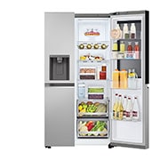 LG 635L InstaView™ Side by Side (Prime Silver), Energiklass E, Vatten/is utan röranslutning, Smart Diagnosis™ med Wi-Fi, GSGV81PYLL