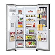 LG 635L InstaView™ Side by Side (Prime Silver), Energiklass E, Vatten/is utan röranslutning, Smart Diagnosis™ med Wi-Fi, GSGV81PYLL