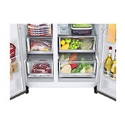 LG 635L InstaView™ Side by Side (Prime Silver), Energiklass E, Vatten/is utan röranslutning, Smart Diagnosis™ med Wi-Fi, GSGV81PYLL