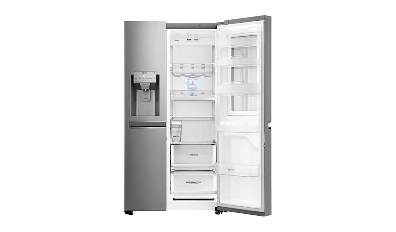 LG 625L InstaView Door in Door™ Side by Side (Shiny Steel) -  Energiklass F, Vatten/is utan röranslutning, Smart Diagnosis™ med Wi-Fi, GSI961PZAZ