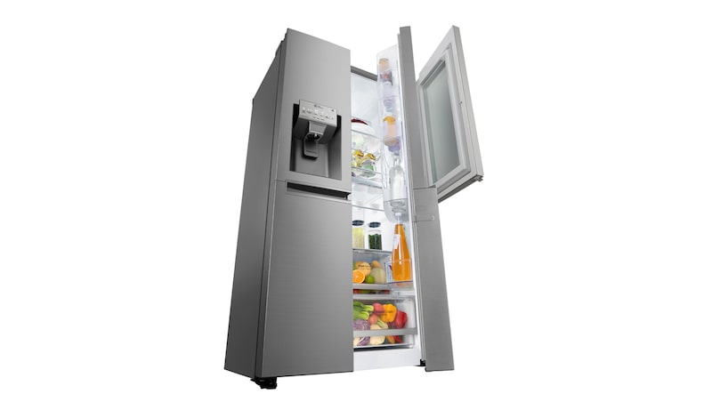 LG 625L InstaView Door in Door™ Side by Side (Shiny Steel) -  Energiklass F, Vatten/is utan röranslutning, Smart Diagnosis™ med Wi-Fi, GSI961PZAZ