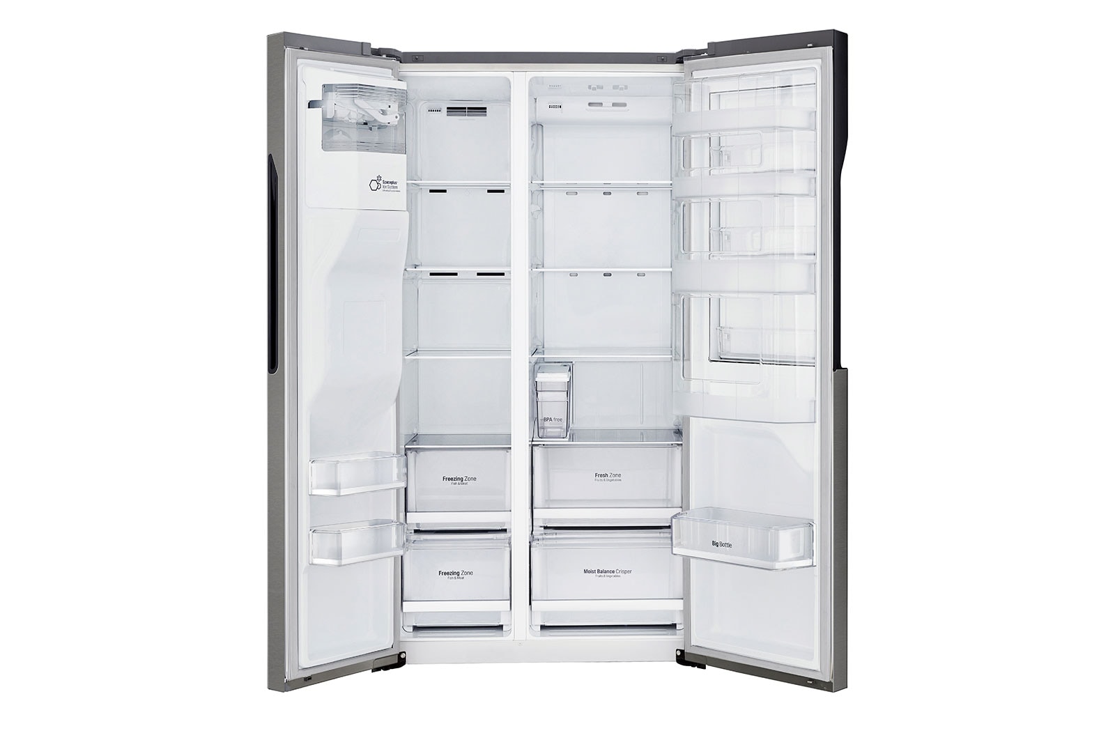 LG 606L Door in Door™ Side by Side (Mörkgrå) - Energiklass F, Vatten/is utan röranslutning, Smart Diagnosis™, GSJ361DIDV