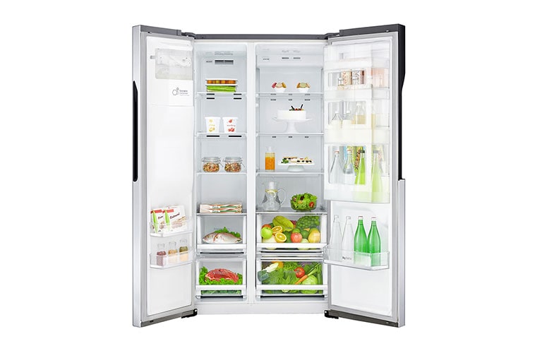LG Side-by-Side med stor kapacitet,  vattenanslutning och uppgraderad Door-in-Door™, GSJ560PZXV