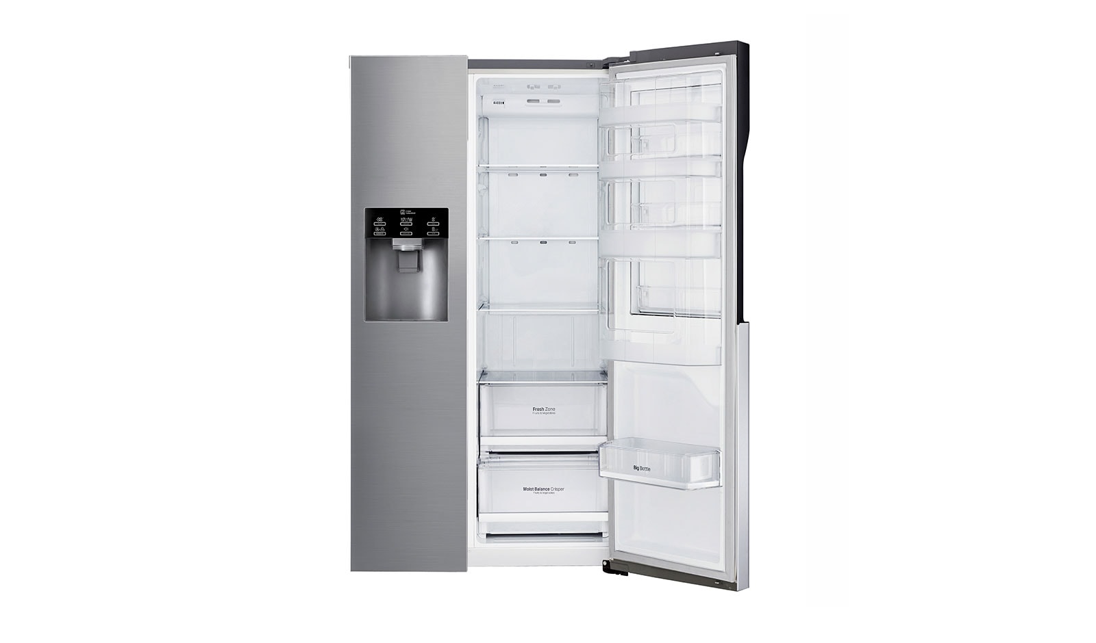 LG Side-by-Side med stor kapacitet,  vattenanslutning och uppgraderad Door-in-Door™, GSJ560PZXV