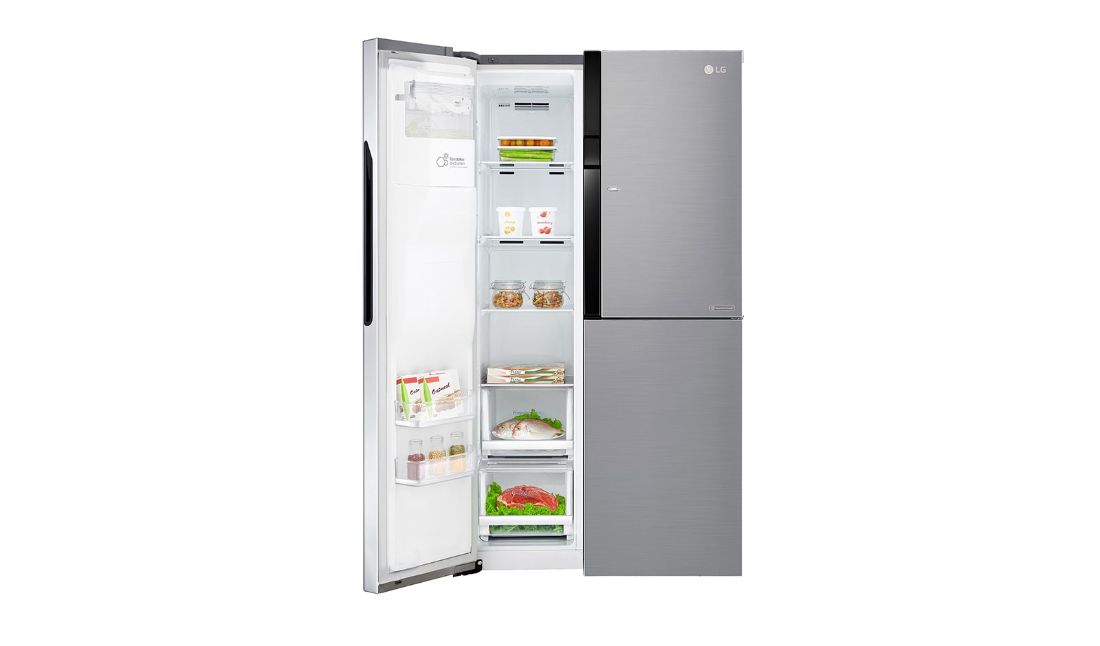 LG Side-by-Side med stor kapacitet,  vattenanslutning och uppgraderad Door-in-Door™, GSJ560PZXV
