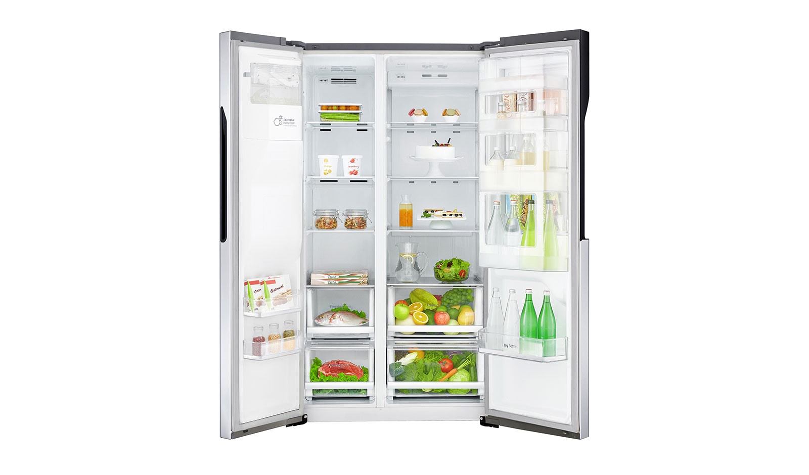 LG Side-by-Side med stor kapacitet,  vattenanslutning och uppgraderad Door-in-Door™, GSJ560PZXV