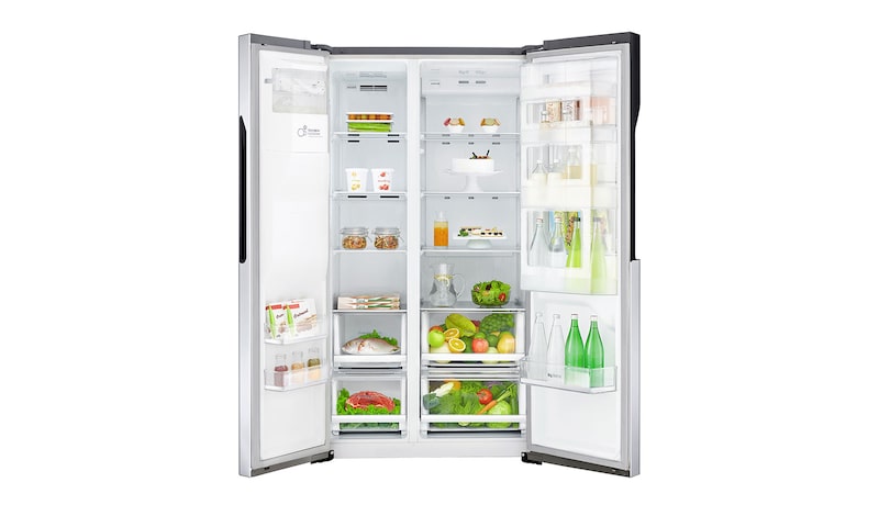 LG Side-by-Side med stor kapacitet,  vattenanslutning och uppgraderad Door-in-Door™, GSJ560PZXV