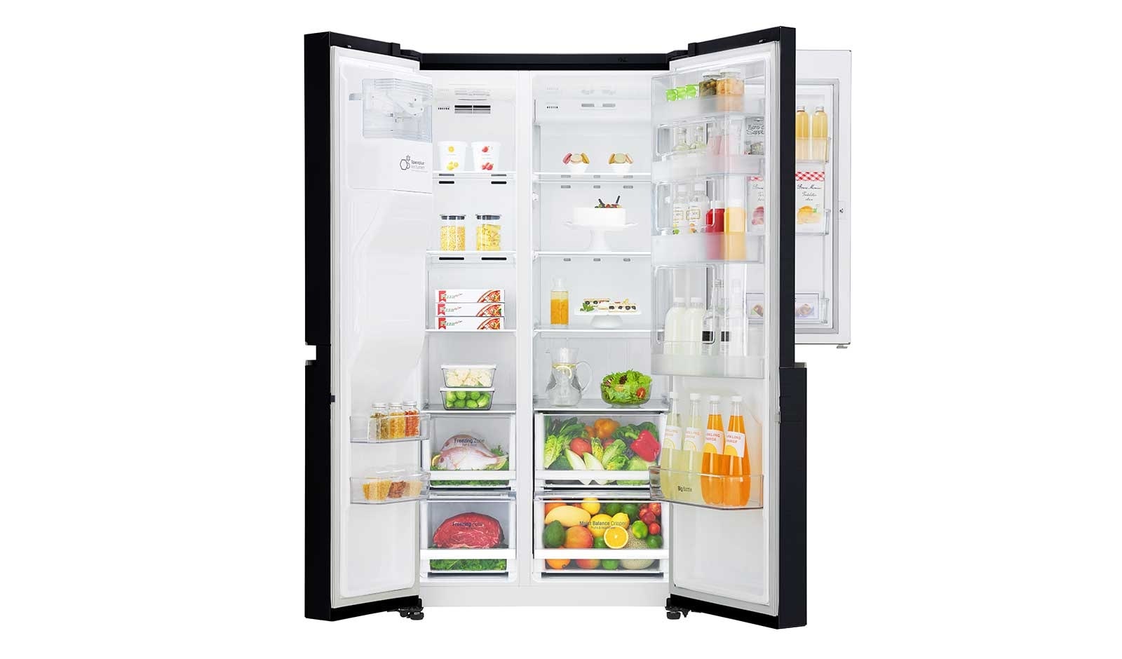 LG 625L Door in Door™ Side by Side (Svart) - Energiklass F, Vatten/is via röranslutning, Smart Diagnosis™ med Wi-Fi, GSJ760WBXV